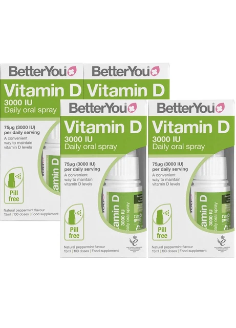 BETTERYOU VITAMIN D3000 Oral Spray Healthy Bones teeth and Immune ...