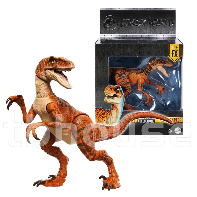 TIGER VELOCIRAPTOR FIGURE JURASSIC WORLD park HAMMOND COLLECTION mattel ...