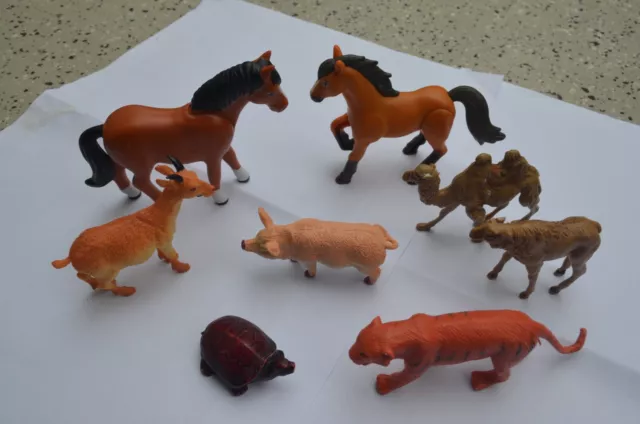 8 große Tiere Figuren Konvolut Schleich Pferde Ziege Schwein Tiger Schildkröte