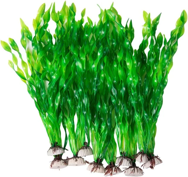 Aquarium Artificial Seaweed Plants Fake Plastic Fish Tank Plant Decorations 10 P
