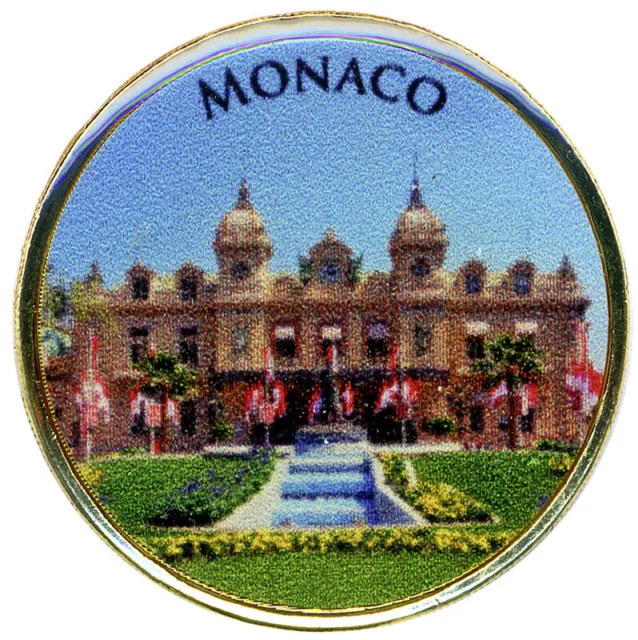 2 € Farbmünze BTN,EU-Länder, Monaco Casino -SELTEN-, 2014, Goldveredelung, Stgl.