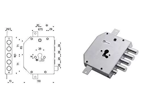 Mottura 89.M830.D00Q Serrure blindée Cylindre droit LF-44338