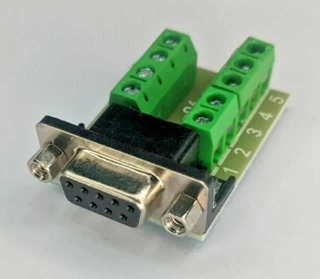 D-SUB DB9 Female 9Pin Screw Type PCB Breakout Terminals Connector wire protect