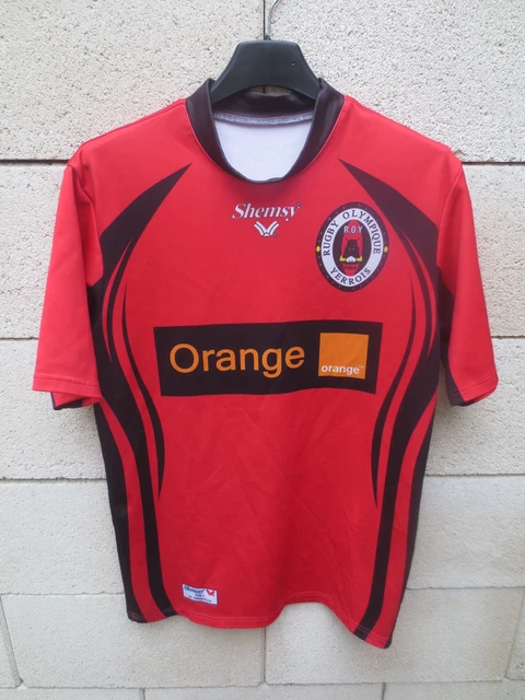 Maillot S.C.M rugby MAZAMET porté n°14 match worn shirt blanc L moulant