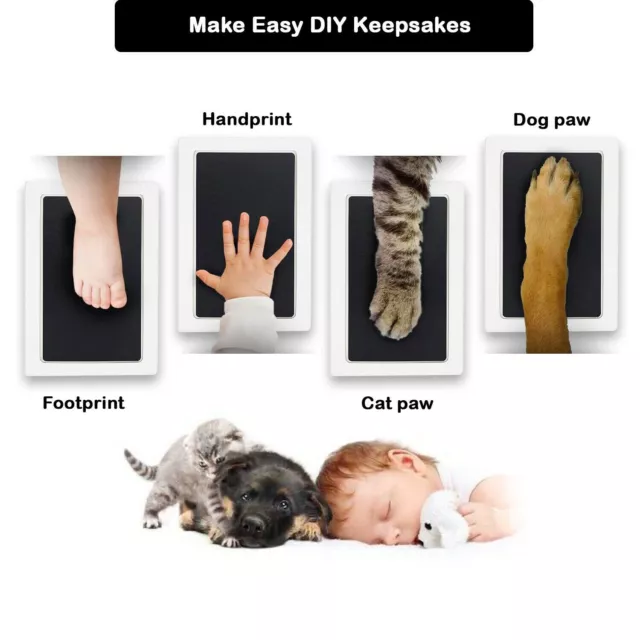 Clean Touch Animal Paw Baby Foot & Hand Print Large Ink Pad NO MESS 10 Colors