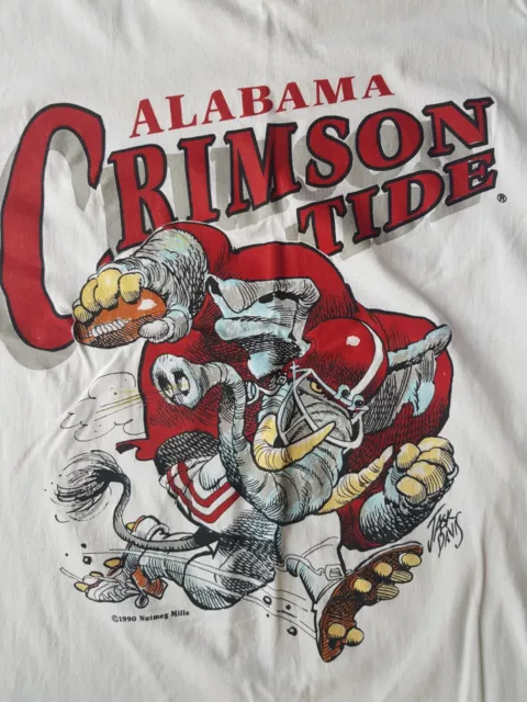 T Shirt - Mens XL - Crimson Tide ALABAMA - Football - 1990 - Cotton  USA - NEW