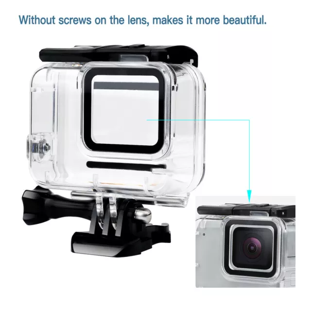 For GoPro Hero7 White/Silver Waterproof Case Diving Protective Housing Sh EC