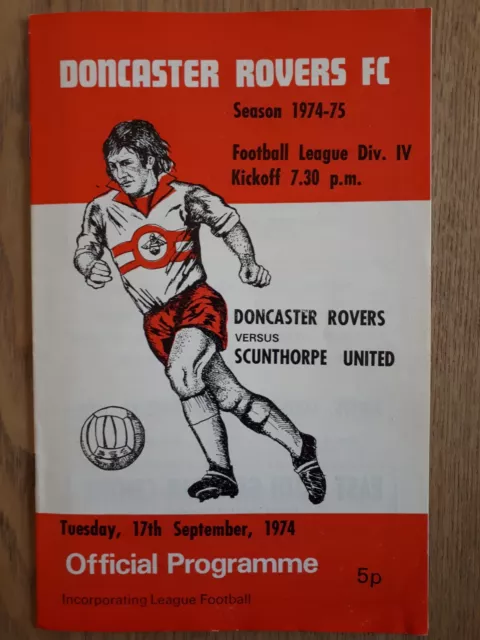 Doncaster Rovers v Scunthorpe United Programme - League  Div 4 - 17th Sep 1974