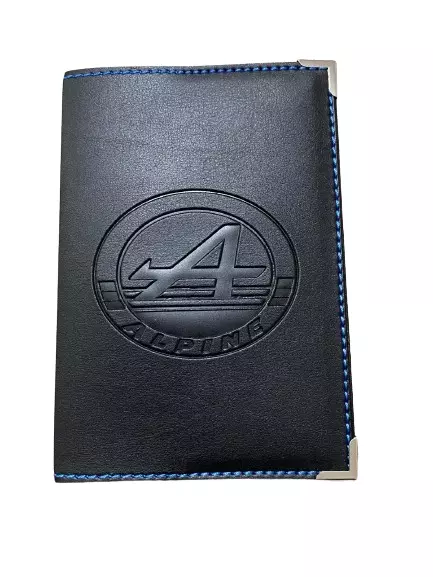 Etui Carte Grise Alpine A 110 A 310 Simili Cuir Pochette Surpiqure Bleu Neuf