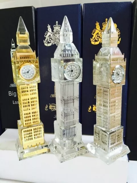 London Big Ben Crystal Clock with lights Table Shelf Showpiece Souvenir  Gift