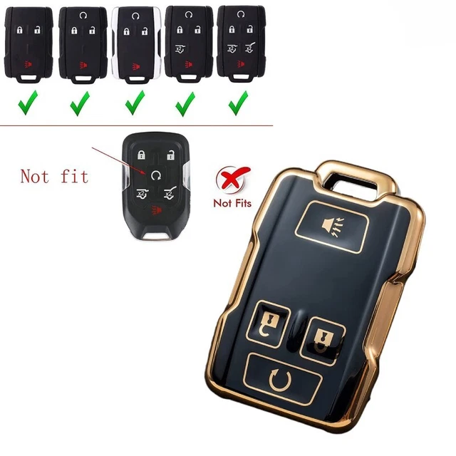 TPU Remote Key Fob Cover Case Holder Shell for Chevrolet Yukon Sierra Black