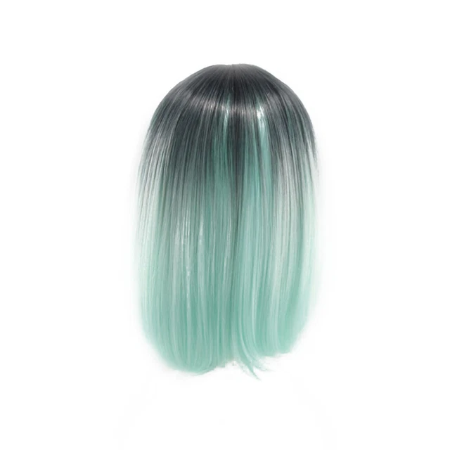 Peluca bob de mujer degradado color cosplay pelo artificial peluca corta recta