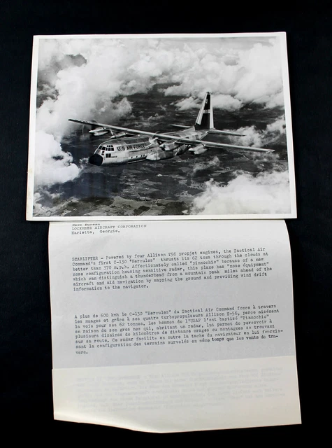 PHOTO AVION AIRCRAFT LOCKHEED HERCULES C-130 ALLISON T56 + DESCRIPTIF ...