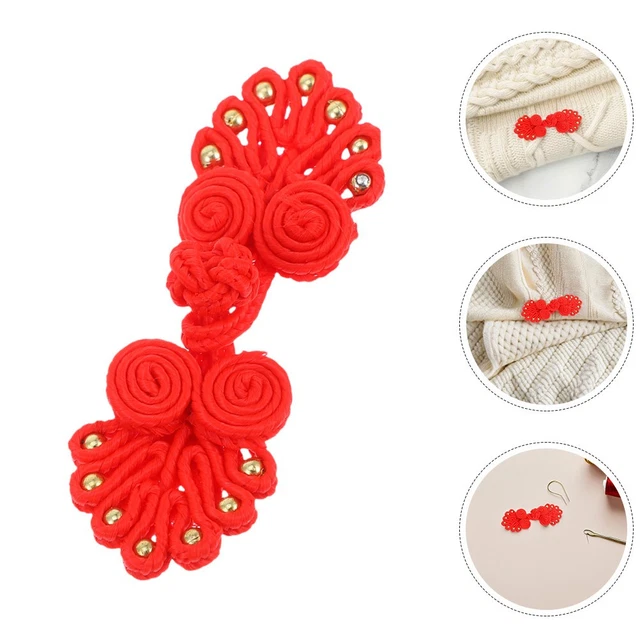 Chinesische Knoten-Froschknöpfe, 5 Paare - 14x6 Cm, Polyester, Für DIY & Kleidungsreparatur