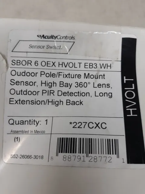 Acuity Sensor Switch SBOR 6 OEX BZ  Fixture Mount, 360deg outdoor