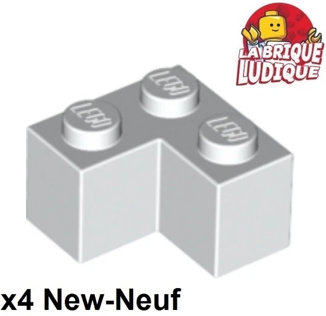 Lego 4x Brique Brick 2x2 corner angle blanc/white 2357 NEUF