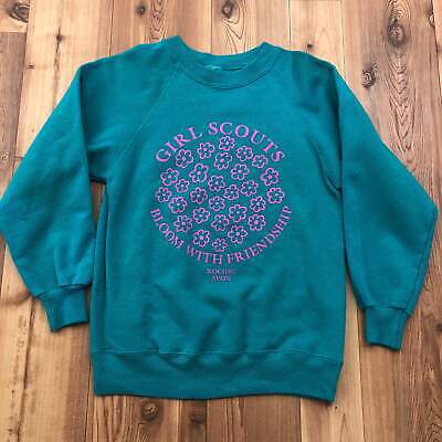 Vintage Unbranded Green Girl Scouts Long Sleeve Round Neck Sweatshirt Youth L