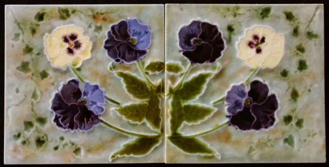 2 Art Nouveau tiles C1900, MInton china Works