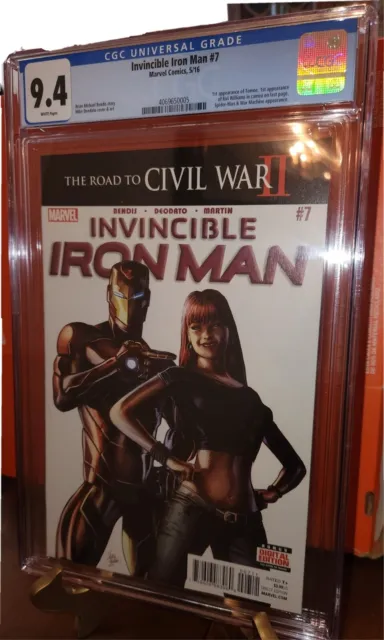 INVINCIBLE IRON MAN #7 (2016, First Printing) 1st cameo RiRi Williams CGC 9.4 NM