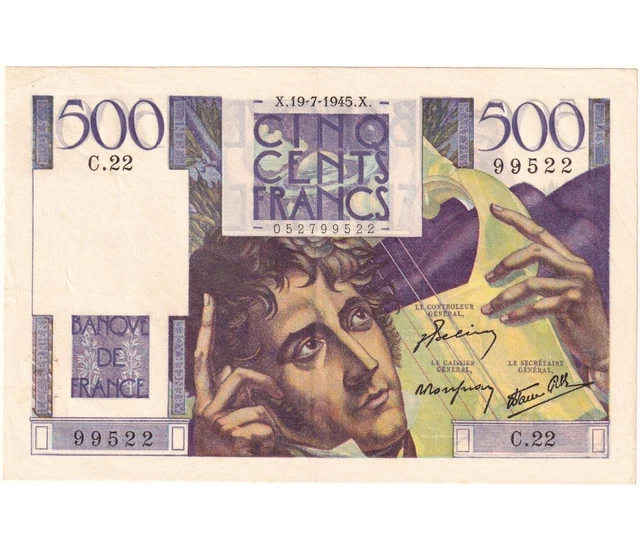 #66748 - 500 Francs Chateaubriand 1945 F.34.3  Condition : XF