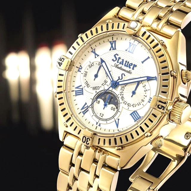 STAUER DESIGNER TIME Traveler Automatic Watch 27 Jewel Date 24 Hour Day Subdials 219.99 PicClick UK