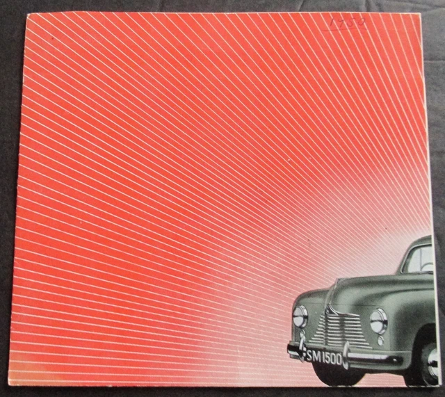 1950 Singer Automobile 1500 Saloon Advertising Brochure Sold in US by Vaughan NY
