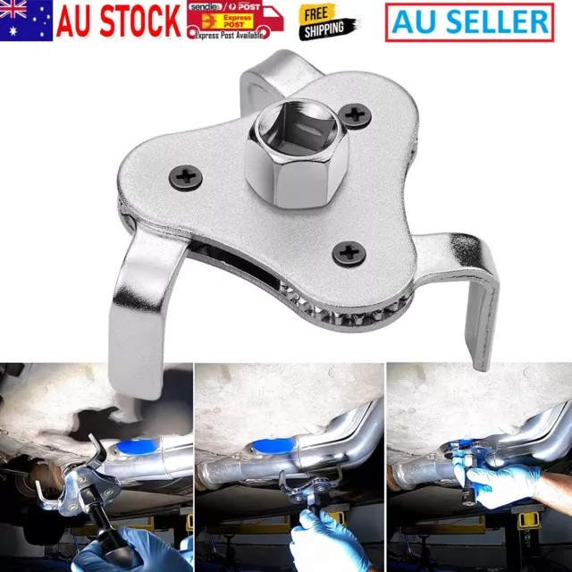 3Way Oil Filter Wrench Auto Adjustable Universal 3 Jaw Remover Socket  2-1/2 4.5