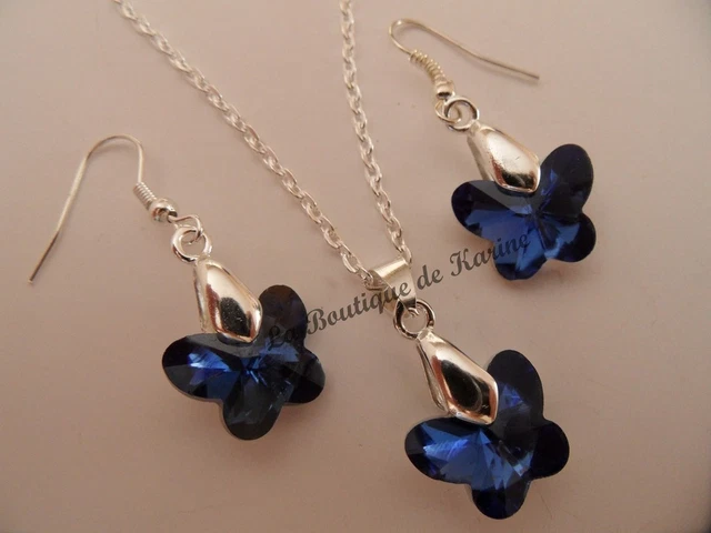 Parure Collier &amp; Boucles D'Oreilles FLEUR Perles D'Eau Douce Dor&eacute;es 9