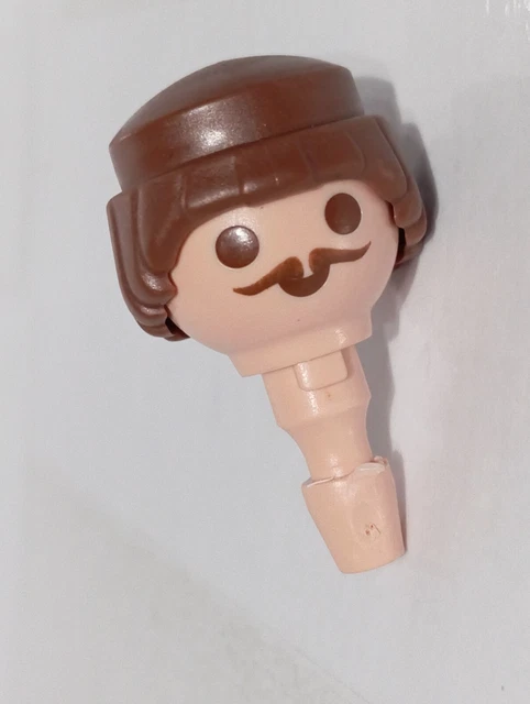 Lot De 2 Perruques PLAYMOBIL Marron Foncé - Mèches Cheveux Pour Figurines - Pièces Détachées Occasion