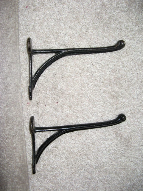 2 Large Harness Hooks Rack Coat Hat Rustic Cast Iron Barn Heavy Duty 7 1/2" Long