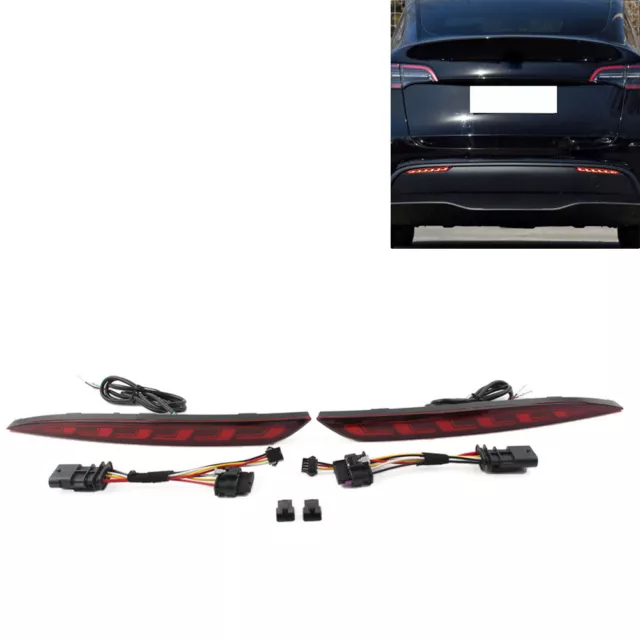 For Tesla Model Y 2020-22 Rear Bumper Lamp Led Fog Lamp Brake Light Signal lamp