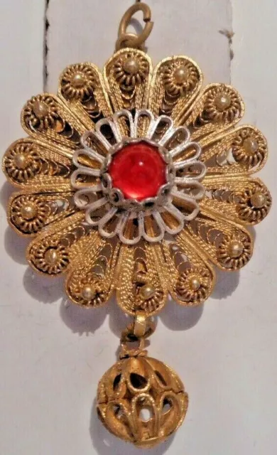 Medalla De Plata Grecia, Griega, Antigua Otomana Ioannina Arte Chapada En Oro, Pin, Insignia.