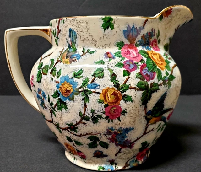 VTG '40s Royal Tudor Ware Barker Bros England Lorna Doone Floral Chintz Pitcher 