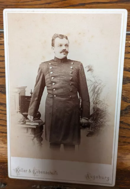 1. WK CDV Foto Augsburg Polizei Gendarm Degen Uniform Pickelhaube