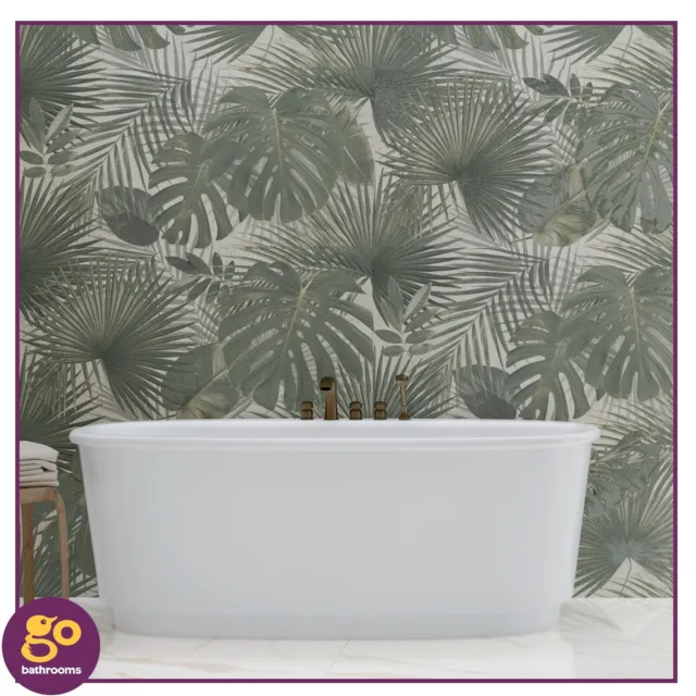 Large Tropical Jungle Wall Feature Tile Ceramic 120x60cm Leaf Patterned Tile BOX