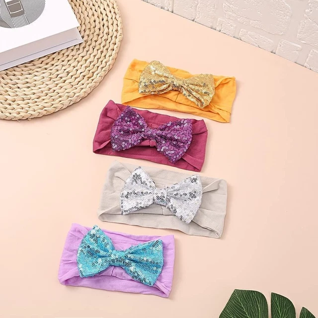 Fasce per capelli fiocchi per paillettes bambino copricapo neonato copricapo neonato fascia bambino