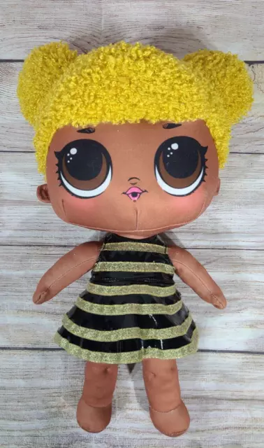 MGA Entertainment LOL Surprise Plush Queen Bee Stuffed Doll Black Gold 14" 2020