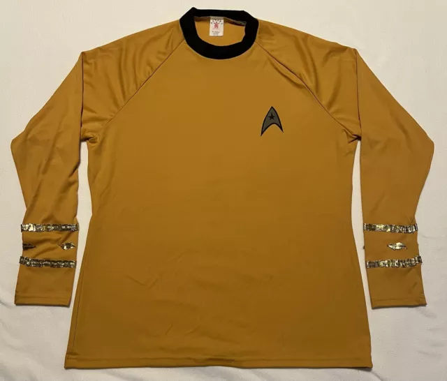 Vintage 1993 STAR TREK Rubies Captain Kirk Cosplay Costume Shirt Adult Men's XL