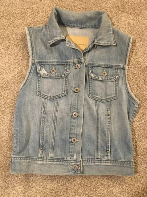 AG Adriano Goldschmied The Heather Light Denim Sleeveless Vest Womens Sz XS EUC