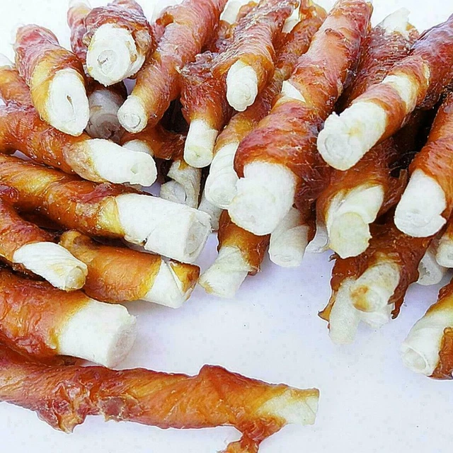 110g Chicken Wrapped Jerky Beef Twists Chews Snacks Pet Rawhide
