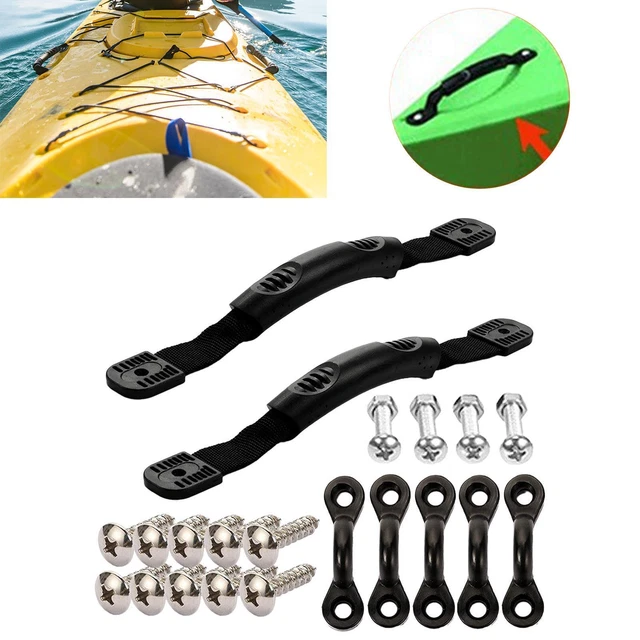 Kajak-Tragegriffe Set – 4 Stück, 28,5 Cm, Nylon Mit Schrauben, Schwarz