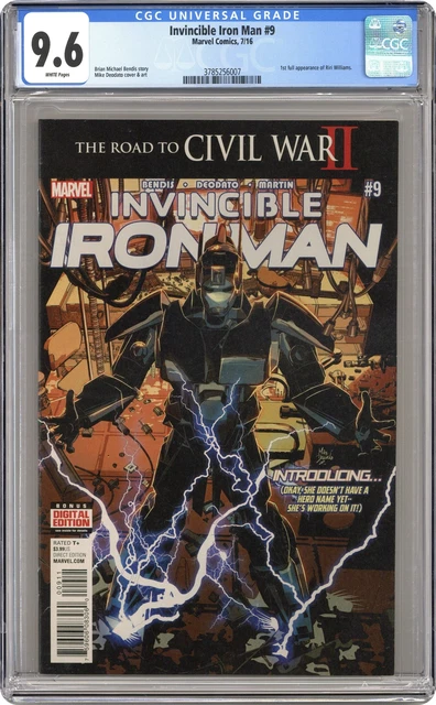 Invincible Iron Man #9A Deodato CGC 9.6 2016 3785256007 1st Riri Williams