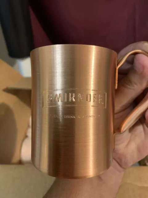 Smirnoff Vodka Moscow Mule Solid Copper Mug Cup Set Of 4