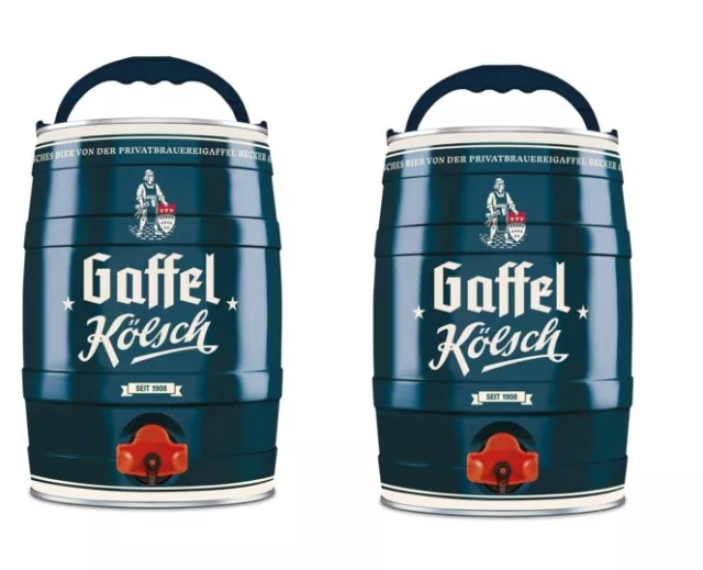 2 x 5,0L Gaffel Kölsch Partyfass Fass Bier Fass Partyfass 5 Liter Köln Orginal