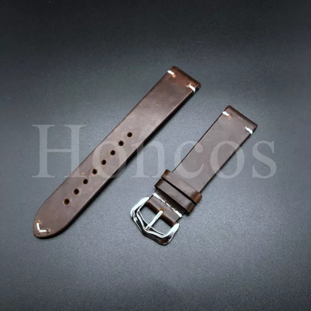 Genuine Leather Watch Strap Vintage Thick Band 18mm 19mm 20mm 22mm 24mm US Stock