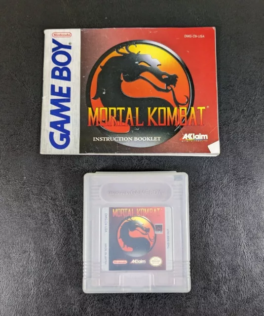 Mortal Kombat (Nintendo Game Boy, 1993) with Manual 🎮 Vintage