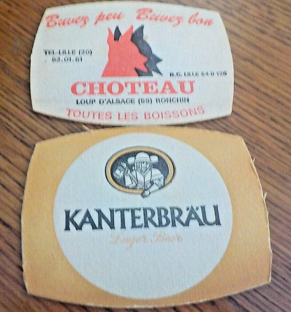1 SOUS BOCK ANCIEN  DOUBLE FACE   BIERE BRASSERiE KANTERBRAU CHOTEAU RONCHIN