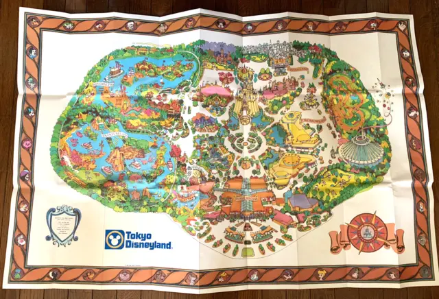 Tokyo Disneyland 1983 Old map poster Vintage Japan Limited Extra-rare