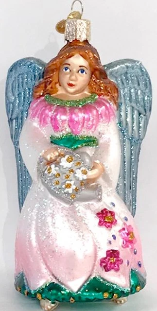 Old World Christmas | GARDEN ANGEL ORNAMENT ✪NEW✪ 10206 RARE RETIRED FLOWERS USA 2