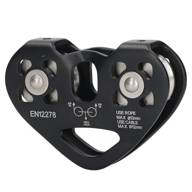 OUTDOOR CLIMBING PULLEY Block Aviation Aluminum Double Shaft Climbing